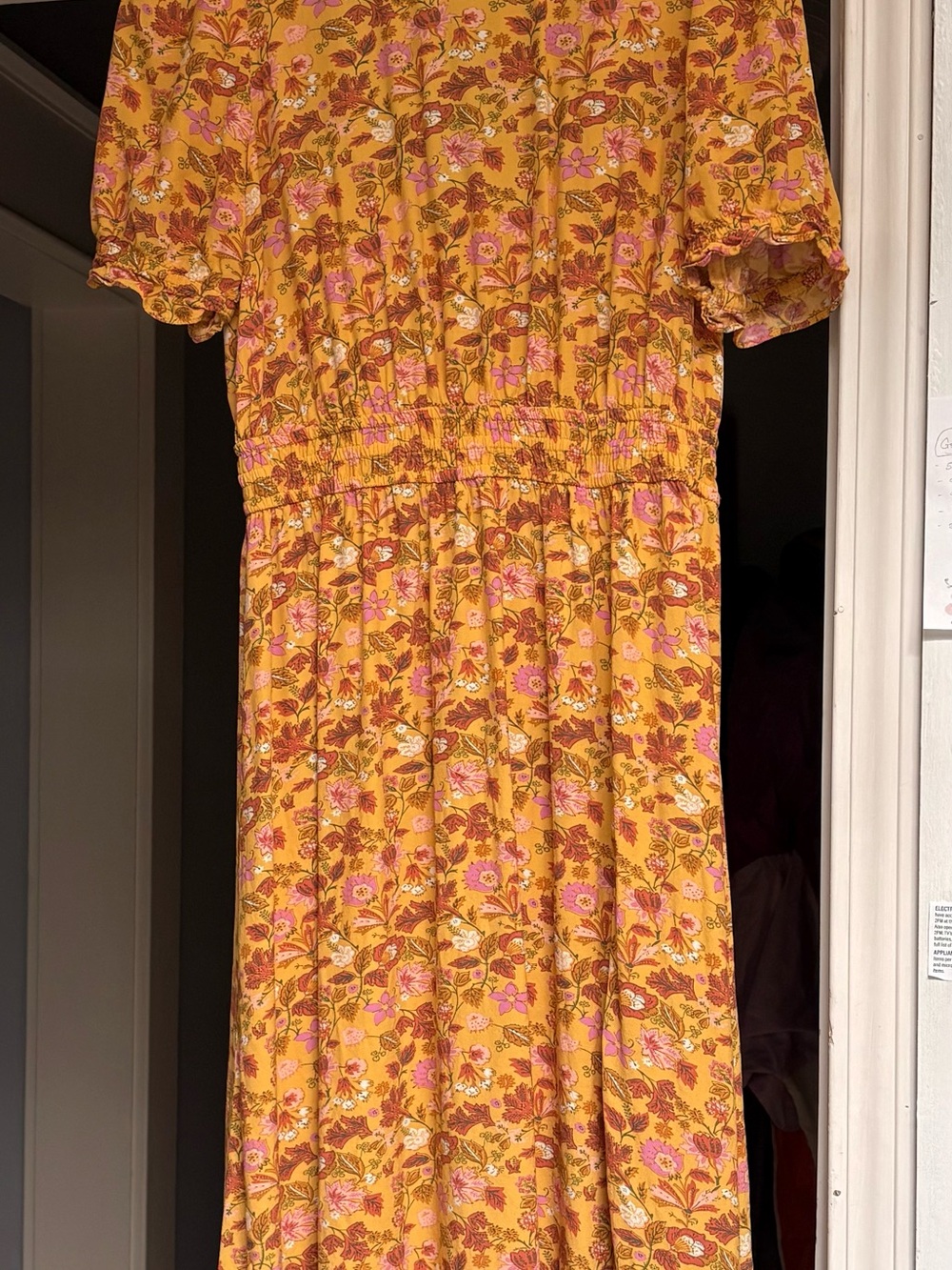 Summer to Fall Floral Smocked Waist Dress